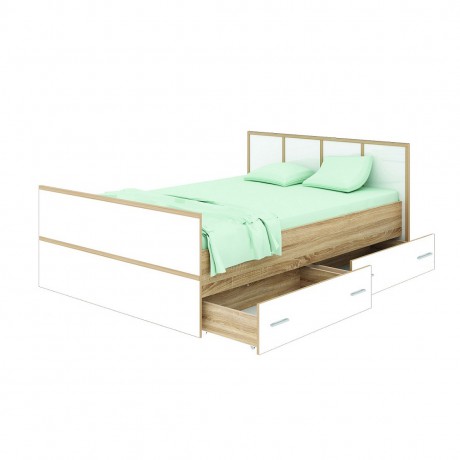 Кровать "Сакура" 0,9 м (2 ящика) + матрас